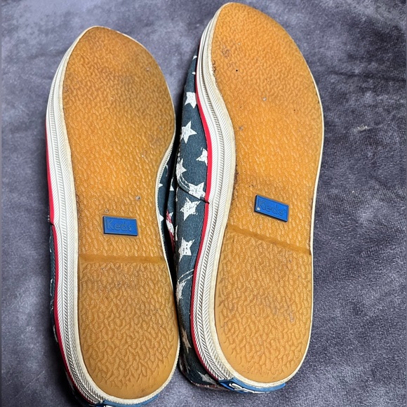 RED WHITE BLUE KEDS SLIP ON FLATS - Picture 4 of 5